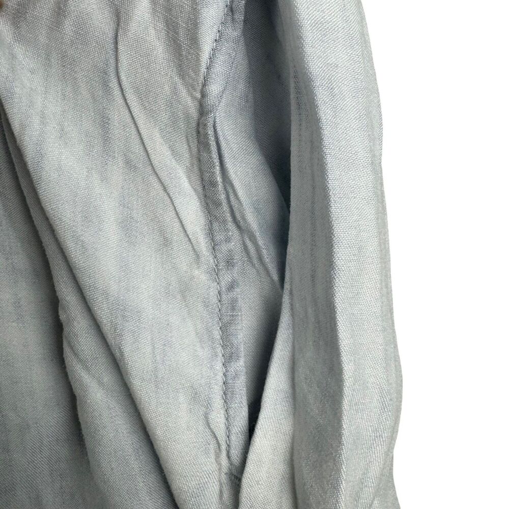 Chelsea & Violet Shirt Dress Women's Large Blue Chambray Button Front Pockets - Picture 8 of 9